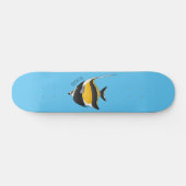 Moorish idol fish cartoon illustration persoonlijk skateboard (Horizontaal)