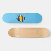 Moorish idol fish cartoon illustration persoonlijk skateboard (Horizontaal)