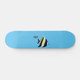 Moorish idol fish cartoon illustration persoonlijk skateboard