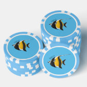 Moorish idol fish cartoon illustration poker chips (Opstapeling)