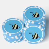 Moorish idol fish cartoon illustration poker chips