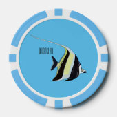 Moorish idol fish cartoon illustration poker chips (Voorkant)