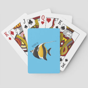 Moorish idol fish cartoon illustration pokerkaarten
