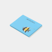 Moorish idol fish cartoon illustration post-it® notes (Schuin)