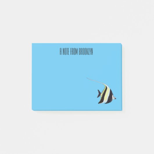 Moorish idol fish cartoon illustration post-it® notes (Voorkant)