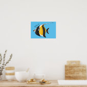 Moorish idol fish cartoon illustration poster (Keuken)