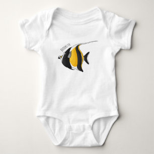 Moorish idol fish cartoon illustration romper