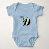 Moorish idol fish cartoon illustration romper (Voorkant)