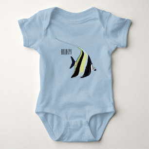 Moorish idol fish cartoon illustration romper