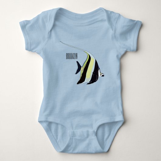 Moorish idol fish cartoon illustration romper (Voorkant)