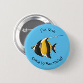 Moorish idol fish cartoon illustration ronde button 5,7 cm (Voorkant /achterkant)