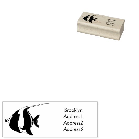 Moorish idol fish cartoon illustration rubberstempel (Gestempeld)