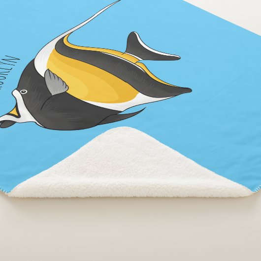 Moorish idol fish cartoon illustration sherpa deken (3/4)