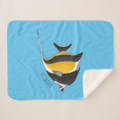 Moorish idol fish cartoon illustration sherpa deken (Voorkant (horizontaal))