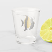 Moorish idol fish cartoon illustration shot glas (Achterkant)