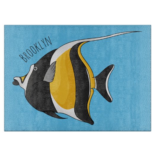 Moorish idol fish cartoon illustration snijplank (Voorkant)
