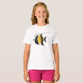 Moorish idol fish cartoon illustration t-shirt (Voorkant volledig)