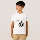 Moorish idol fish cartoon illustration t-shirt (Voorkant volledig)