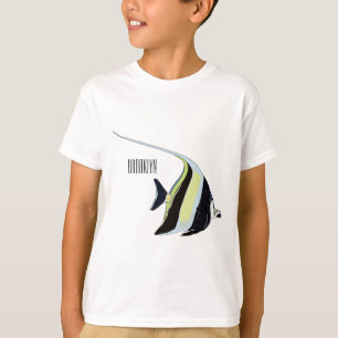 Moorish idol fish cartoon illustration t-shirt