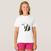 Moorish idol fish cartoon illustration t-shirt (Voorkant volledig)