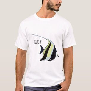 Moorish idol fish cartoon illustration t-shirt