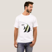 Moorish idol fish cartoon illustration t-shirt (Voorkant volledig)
