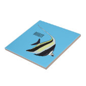 Moorish idol fish cartoon illustration tegeltje (Zijkant)