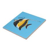Moorish idol fish cartoon illustration tegeltje (Zijkant)