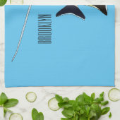 Moorish idol fish cartoon illustration theedoek (Gevouwen)