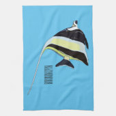 Moorish idol fish cartoon illustration theedoek (Verticaal)
