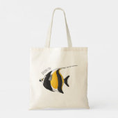 Moorish idol fish cartoon illustration tote bag (Achterkant)
