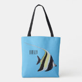 Moorish idol fish cartoon illustration tote bag (Achterkant)