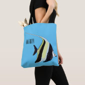 Moorish idol fish cartoon illustration tote bag (Dichtbij)