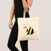 Moorish idol fish cartoon illustration tote bag (Voorkant (product))