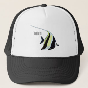 Moorish idol fish cartoon illustration trucker pet