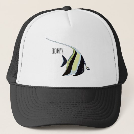 Moorish idol fish cartoon illustration trucker pet (Voorkant)