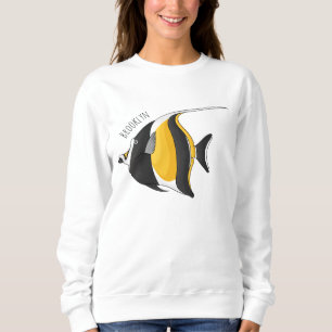 Moorish idol fish cartoon illustration trui
