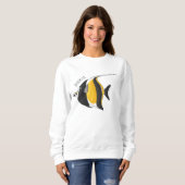 Moorish idol fish cartoon illustration trui (Voorkant volledig)