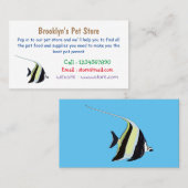 Moorish idol fish cartoon illustration visitekaartje (Voorkant / Achterkant)