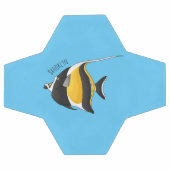 Moorish idol fish cartoon illustration voetbal (Enkel)