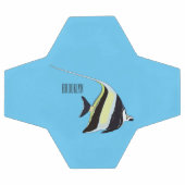 Moorish idol fish cartoon illustration voetbal (Enkel)