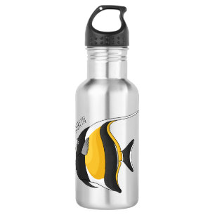 Moorish idol fish cartoon illustration waterfles 