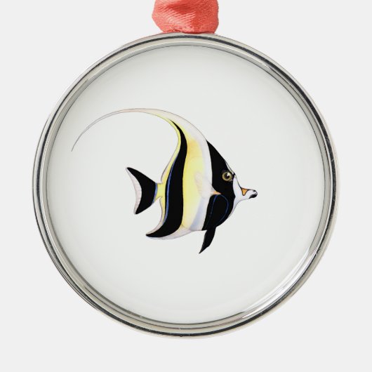 Moorish Idol Fish Metalen Ornament (Voorkant)