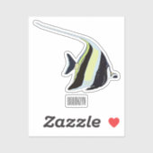 Moorish idol vis cartoon illustratie sticker (Vel)