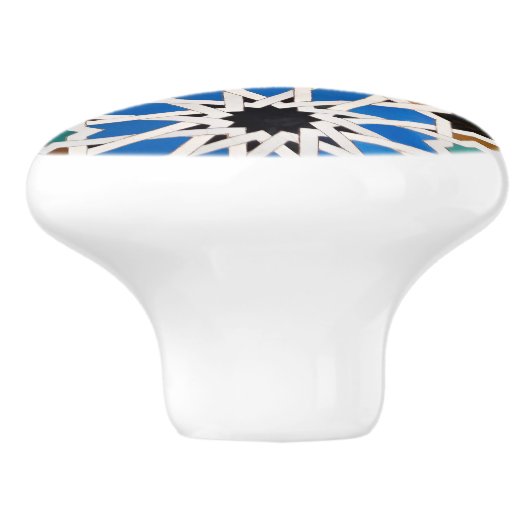 Moorish Moroccan Blue Keramische Knop (Zijkant)