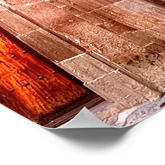 Moorish San Miguel de Allende Brown & Oranje deur Poster (Hoek)