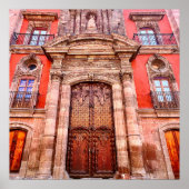 Moorish San Miguel de Allende Brown & Oranje deur Poster (Voorkant)