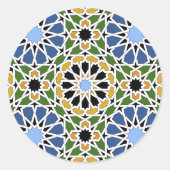 Moorish tegel ronde sticker (Voorkant)