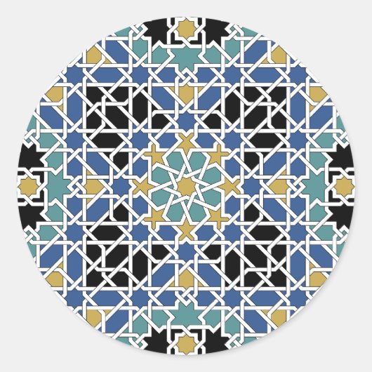 Moorish tegel ronde sticker (Voorkant)
