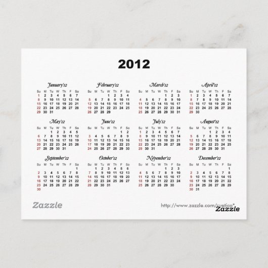 Moorish tile 2012 Calendar Briefkaart (Achterkant)